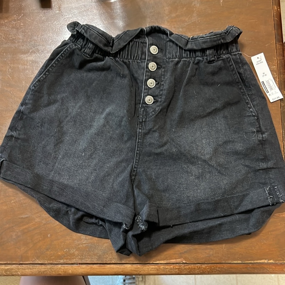 High rise black shorts